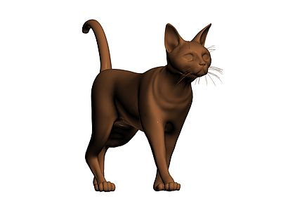 棕色猫3D模型