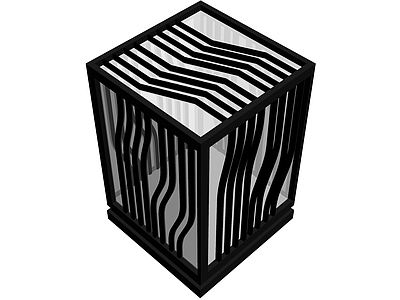 黑框波浪纹格栅隔断