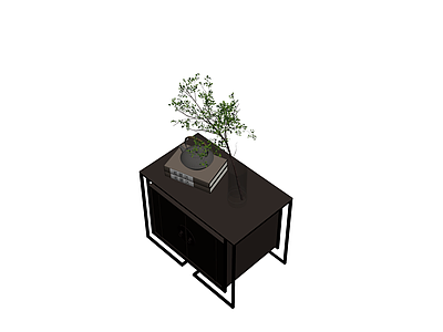 中式边柜组合（含摆件）