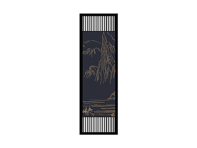 中式山水屏风