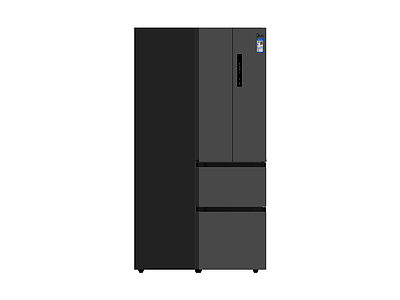 黑色四门冰箱模型