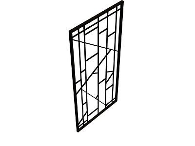 黑色几何镂空隔断