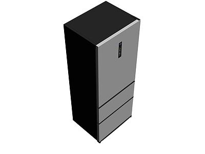 三门冰箱模型（灰模）