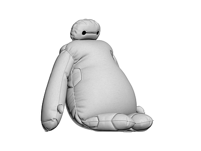 大白坐姿3D模型