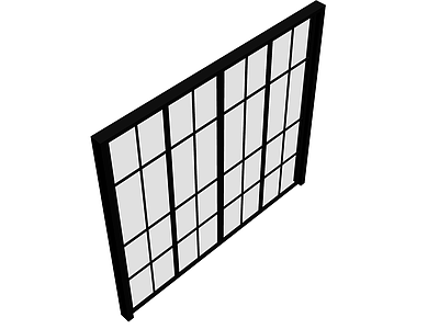 黑色框架格栅隔断