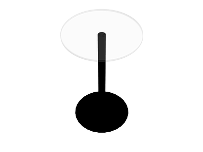 黑白材质圆几模型