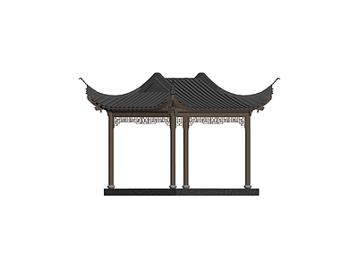 中式四角景观亭