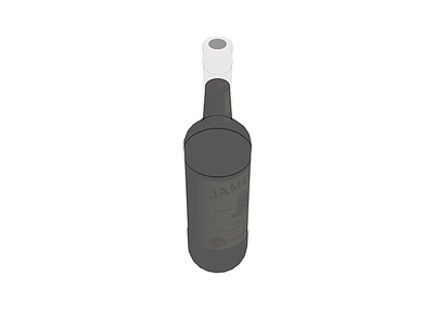 深色酒瓶模型