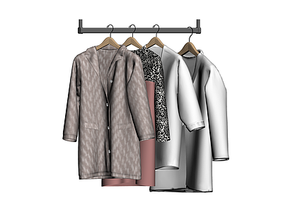 衣架挂四件服装组合
