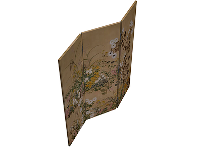 花卉图案屏风