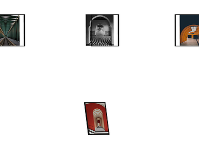 四幅建筑摄影挂画组合