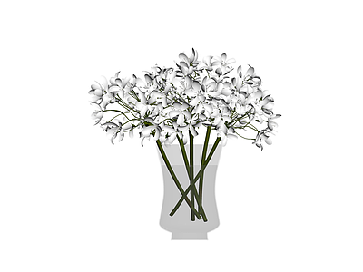 白花花束插瓶模型