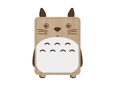龙猫造型木质储物凳