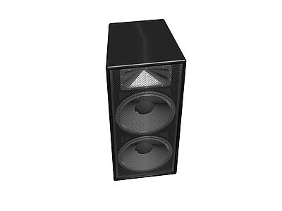 黑色双低音专业音箱