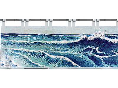 海浪图案日式门帘