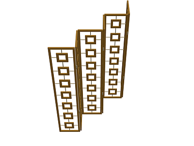 棕色镂空屏风隔断