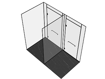黑色框玻璃淋浴房组合
