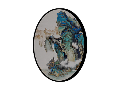 椭圆山水装饰画