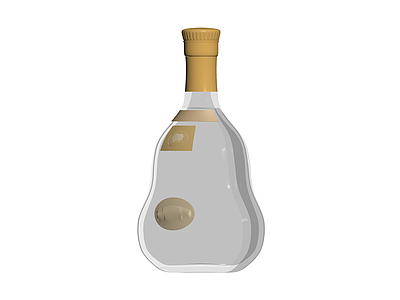 流线型白瓶配金色盖