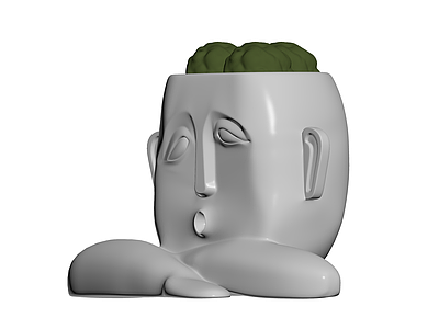 人面造型绿植盆栽