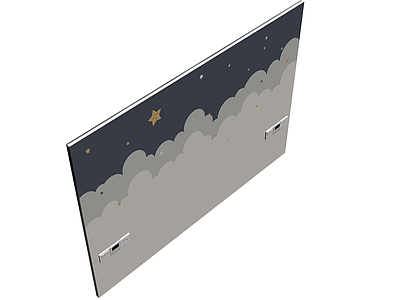 星空云朵图案装饰墙板