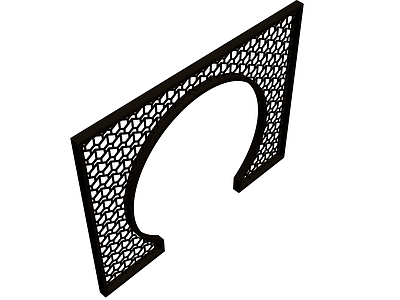 黑色镂空拱形隔断