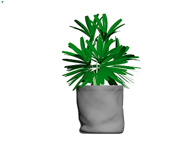 盆栽植物灰模
