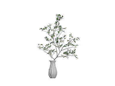 白瓷花瓶绿植盆栽