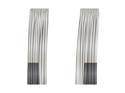 双色拼接布艺窗帘