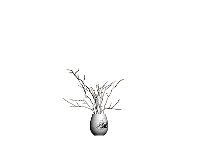 白瓷花瓶插花