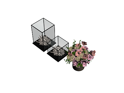 展示柜与花艺组合