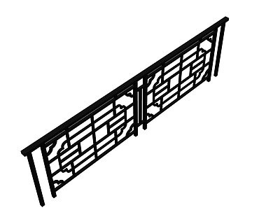 中式双扇镂空木格栅门