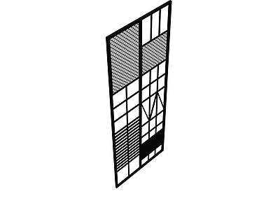 黑框几何图案屏风