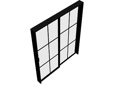 黑色框架双扇玻璃门