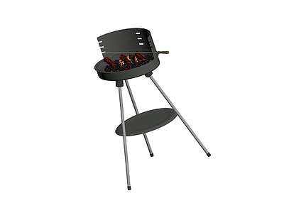 户外烧烤架带烤肉