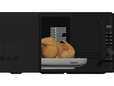 黑色三星微波炉模型
