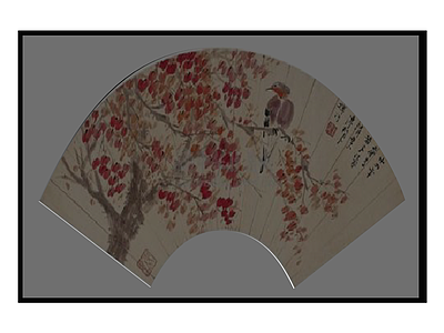 黑框扇面装饰画