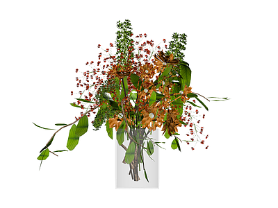 玻璃花瓶插花组合