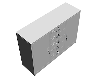 灰模五斗柜组合