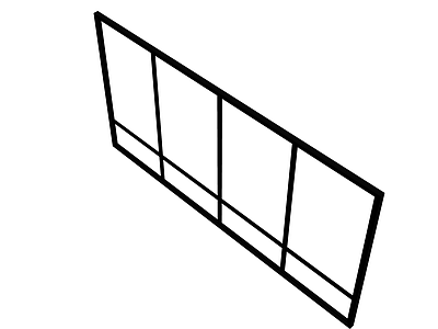 黑色四格屏风隔断