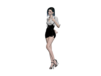 女性角色3D模型