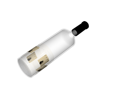 白葡萄酒瓶模型