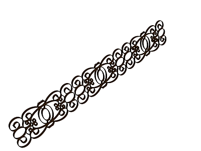 深褐色卷草纹金属栏杆