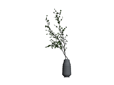 带盆绿植盆栽模型