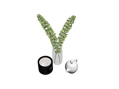 蜡烛花瓶茶壶组合