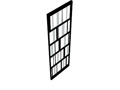 黑框玻璃格栅隔断