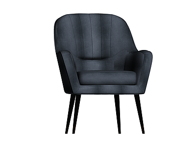 深灰绒面单人沙发