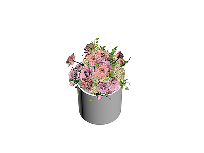 粉色系盆栽花卉组合