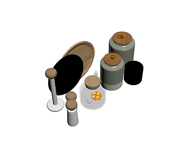 厨房收纳罐与用具组合