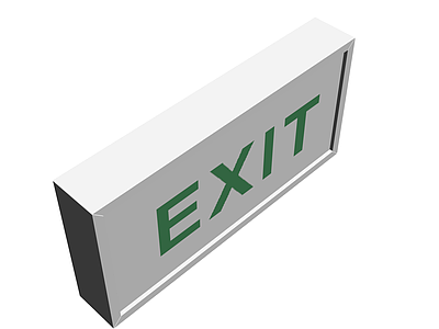 灰色长方体EXIT标志牌
